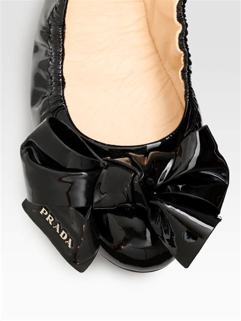 prada ballerina flats with bow|prada padded ballet flats.